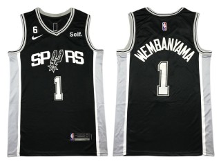 San Antonio Spurs #1 Victor Wembanyama Black Swingman Jersey