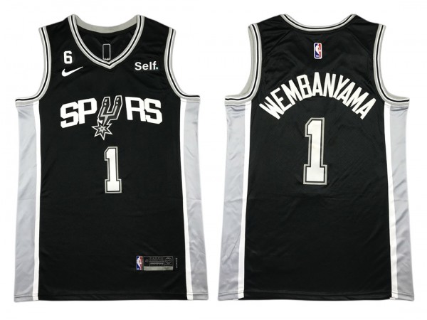 San Antonio Spurs #1 Victor Wembanyama Black Swingman Jersey