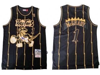 M&N Toronto Raptors #1 Tracy McGrady Black Golden 1998/99 Hardwood Classics Jersey