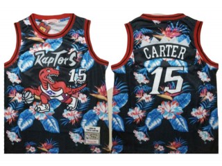 Toronto Raptors #15 Vince Carter Black 1998/99 Floral Fashion Hardwood Classics Jersey