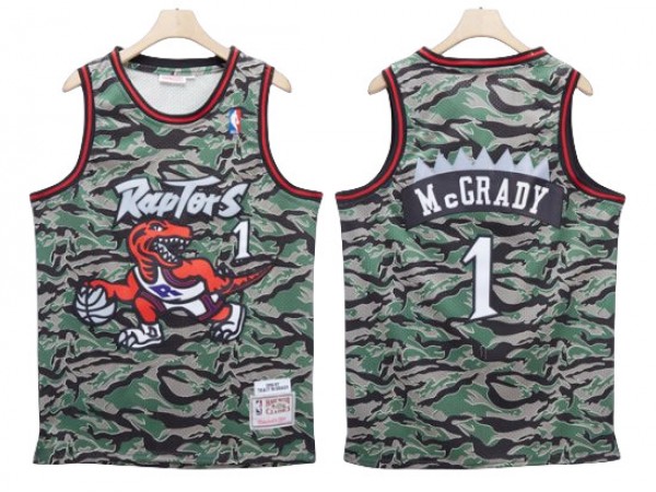 M&N Toronto Raptors #1 Tracy McGrady Camo 1996/97 Hardwood Classics Jersey