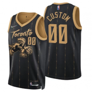 Custom Toronto Raptors Black 75th Anniversary City Edition Jersey