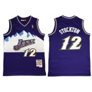 M&N Utah Jazz #12 John Stockton Purple 1996/97 Hardwood Classic Jersey