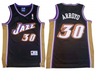 Utah Jazz #30 Carlos Arroyo Black Hardwood Classic Jersey