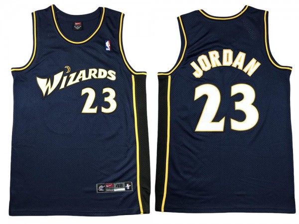 Washington Wizards #23 Michael Jordan Navy Throwback Jersey