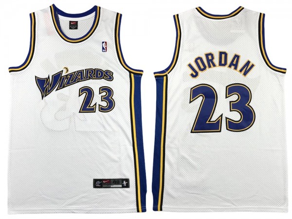 Washington Wizards #23 Michael Jordan White Throwback Jersey