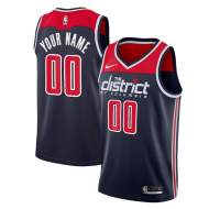 Custom Washington Wizards Navy Statement Edition Jersey