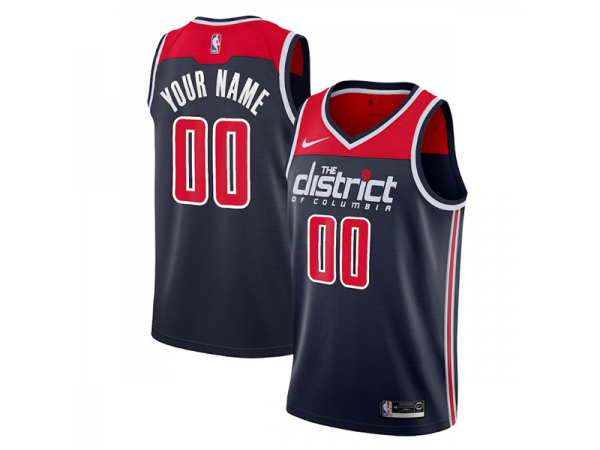 Custom Washington Wizards Navy Statement Edition Jersey