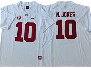 Alabama Crimson Tide #10 Mac Jones White Football Jersey