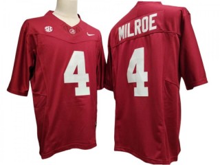 Alabama Crimson Tide #4 Jalen Milroe Red Vapor F.U.S.E. Limited Jersey