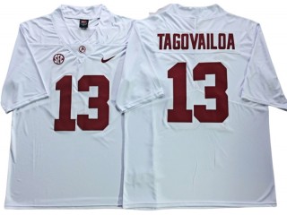 Alabama Crimson Tide #13 Tua Tagovailoa White Football Jersey