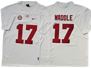 Alabama Crimson Tide #17 Jaylen Waddle White Football Jersey