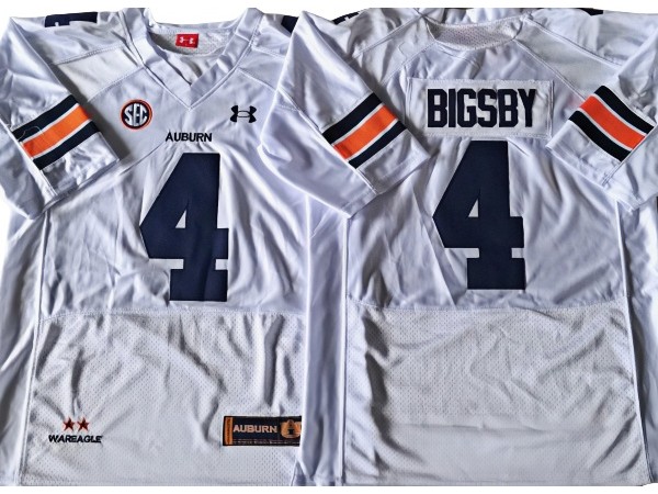 Auburn Tigers #4 Tank Bigsby White Football Jersey