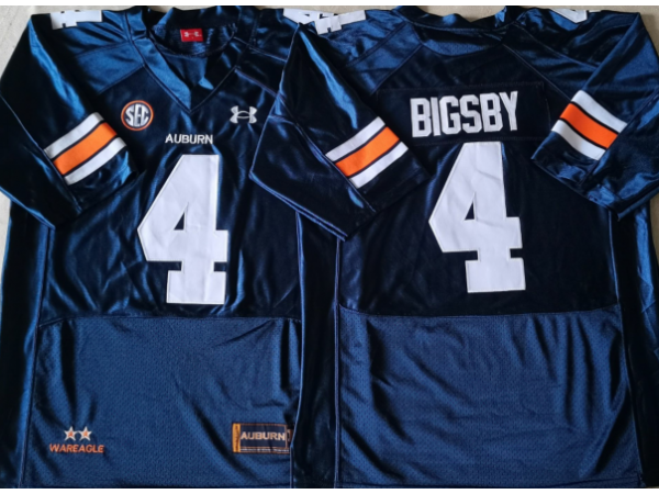 Auburn Tigers #4 Tank Bigsby Navy Football Jersey