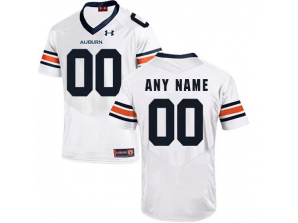 Custom Auburn Tigers White College Football Jersey