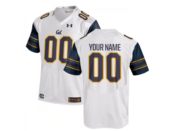 Custom California Golden Bears White Football Jersey