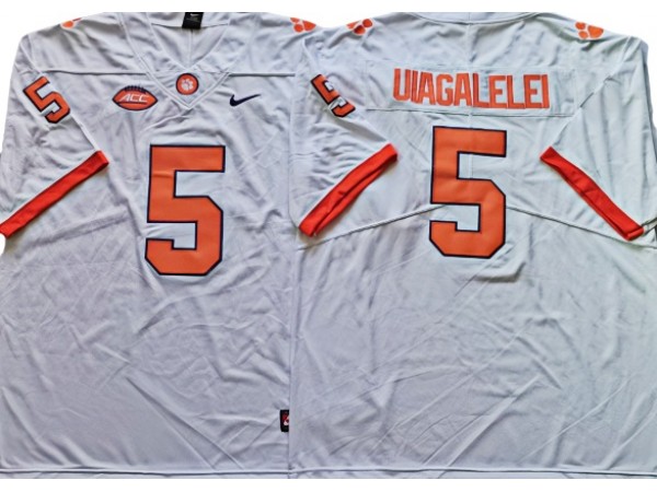 Clemson Tigers #5 DJ Uiagalelei White Football Jersey