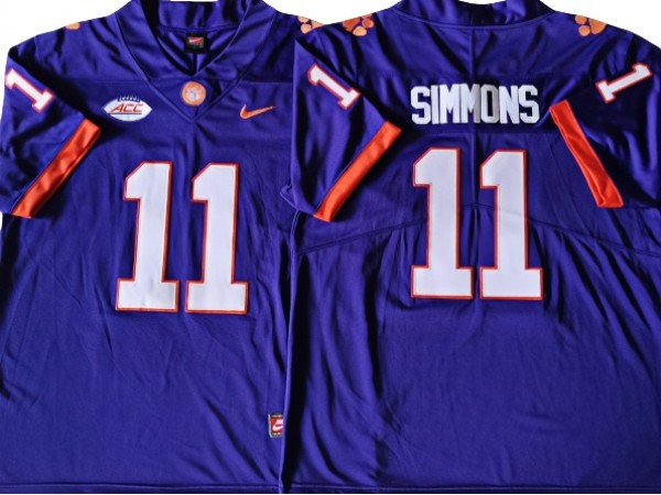 Clemson Tigers #11 Isaiah Simmons Purple Football Jersey