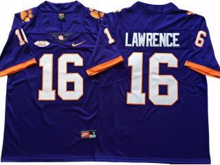 Clemson Tigers #16 Trevor Lawrence Purple Football Jersey