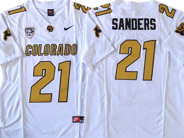 Colorado Buffaloes #21 Shilo Sanders White Vapor F.U.S.E. Limited Jersey