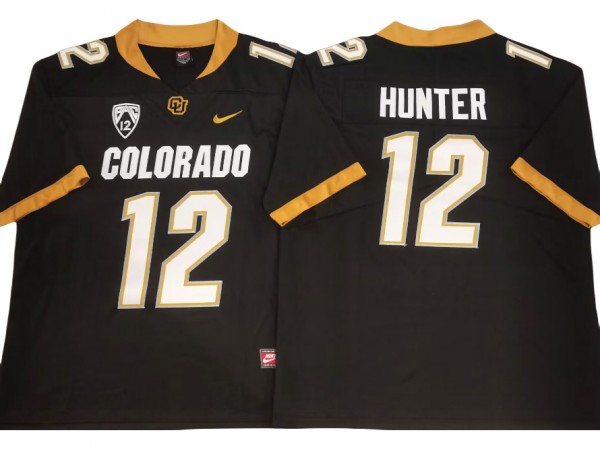 Colorado Buffaloes #12 Travis Hunter Black Football Jersey