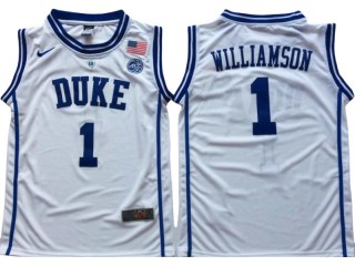 Duke Blue Devil #1 Zion Williamson White Basketball Jersey - Custom