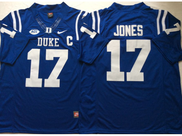 Duke Blue Devils #17 Daniel Jones Blue College Football Jersey