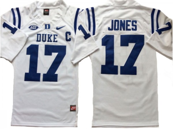 Duke Blue Devils #17 Daniel Jones White Football Jersey