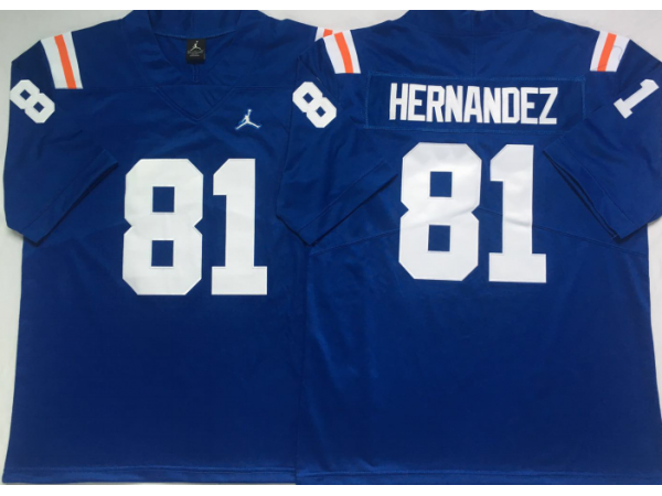 Florida Gators #81 Aaron Hernandez Blue Alternate Football Jersey