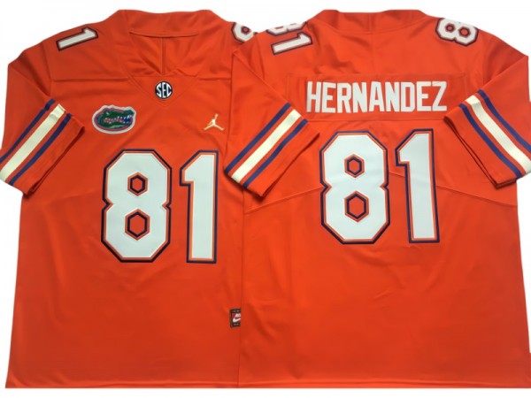 Florida Gators #81 Aaron Hernandez Orange Football Jersey