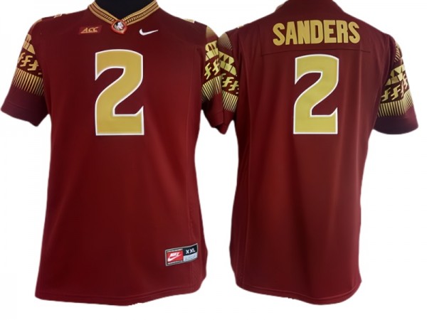 Florida State Seminoles #2 Deion Sanders Red Football Jersey