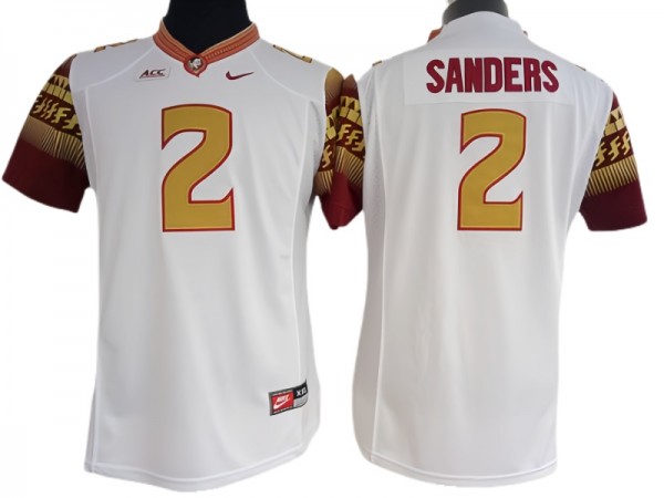 Florida State Seminoles #2 Deion Sanders White Football Jersey