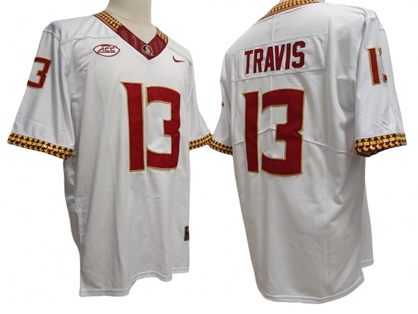 Florida State Seminoles #13 Jordan Travis White Football Jersey