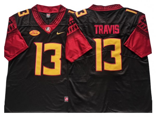 Florida State Seminoles #13 Jordan Travis Black Football Jersey