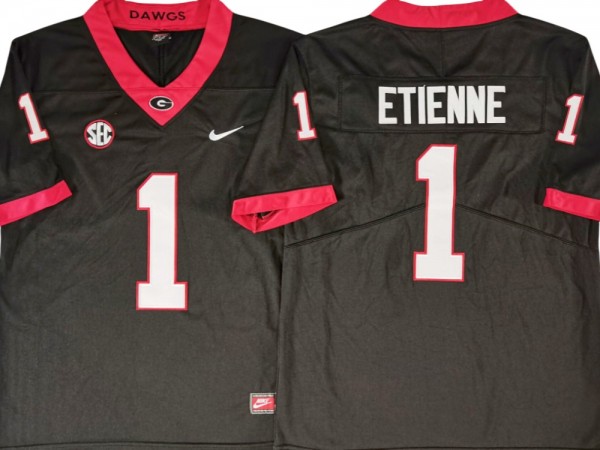 Georgia Bulldogs #1 Trevor Etienne Black College Football Jersey