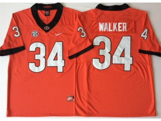 Georgia Bulldogs #34 Herschel Walker Red Football Jersey