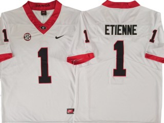 Georgia Bulldogs #1 Trevor Etienne White College Football Jersey