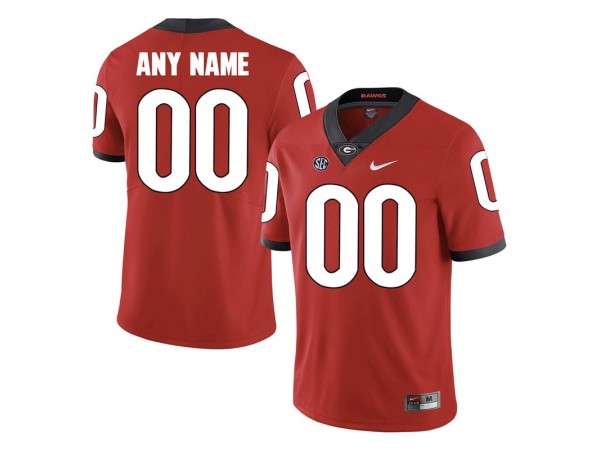 Custom Georgia Bulldogs Red Football Jersey