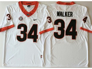 Georgia Bulldogs #34 Herschel Walker White Football Jersey