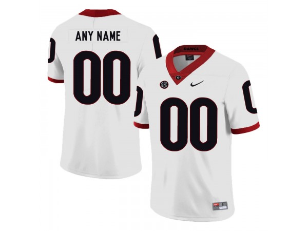 Custom Georgia Bulldogs White Football Jersey