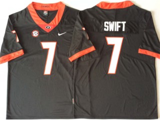 Georgia Bulldogs #7 D'Andre Swift Black Football Jersey