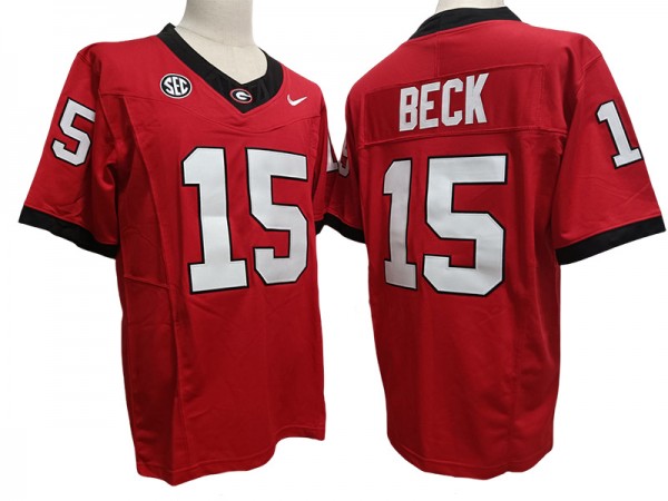 Georgia Bulldogs #15 Carson Beck Red Vapor F.U.S.E. Limited Jersey