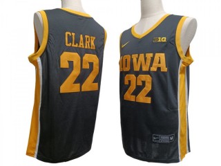 Iowa Hawkeyes #22 Caitlin Clark Gray Basketball Jersey