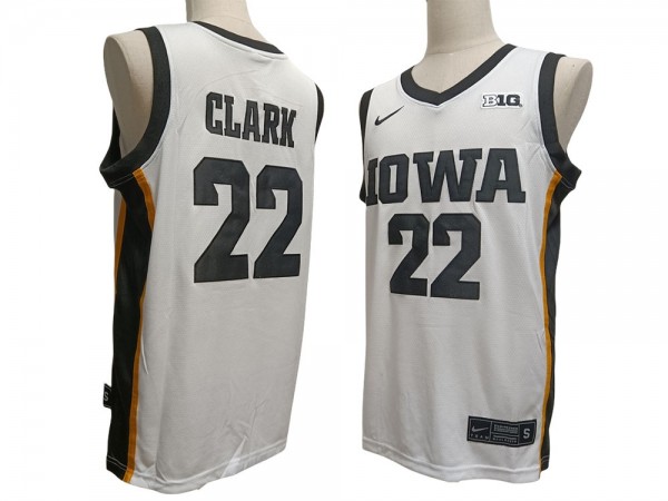 Iowa Hawkeyes #22 Caitlin Clark White Basketball Jersey