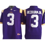 LSU Tigers #3 Odell Beckham Jr. Purple Football Jersey