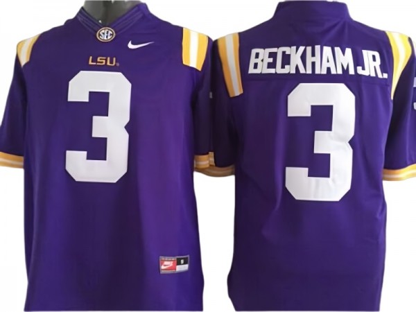 LSU Tigers #3 Odell Beckham Jr. Purple Football Jersey