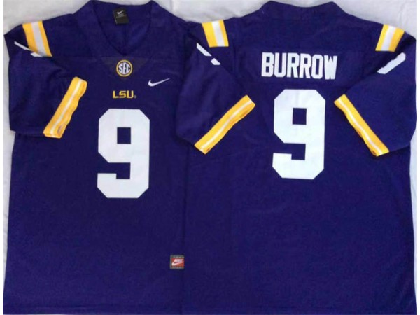 LSU Tigers #9 Purple Football Jersey - Joe Burrow