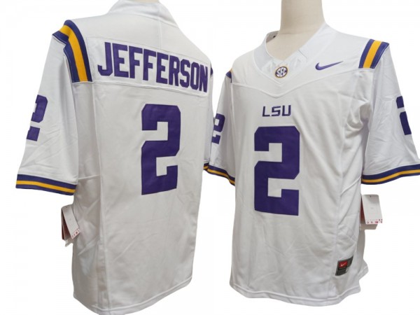 LSU Tigers #2 Justin Jefferson White Vapor F.U.S.E. Limited Jersey