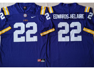 LSU Tigers #22 Clyde Edwards-Helaire Purple Football Jersey