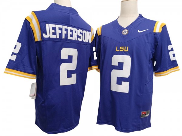 LSU Tigers #2 Justin Jefferson Purple Vapor F.U.S.E. Limited Jersey